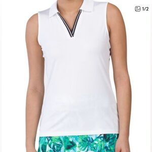 Tommy Bahama Golf Top V neck Sleeveless Active wear Athleisure Size L